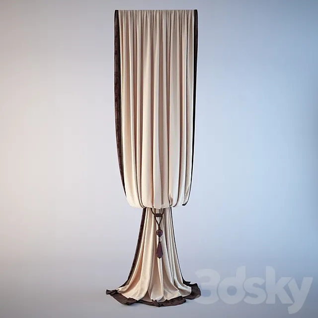 Classic curtain with suspension 3DModel