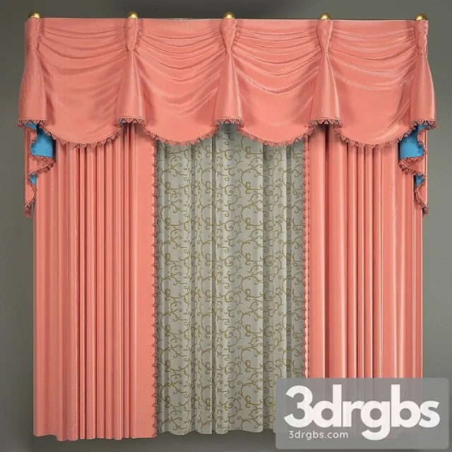 Classic curtain_2 3D Model Download