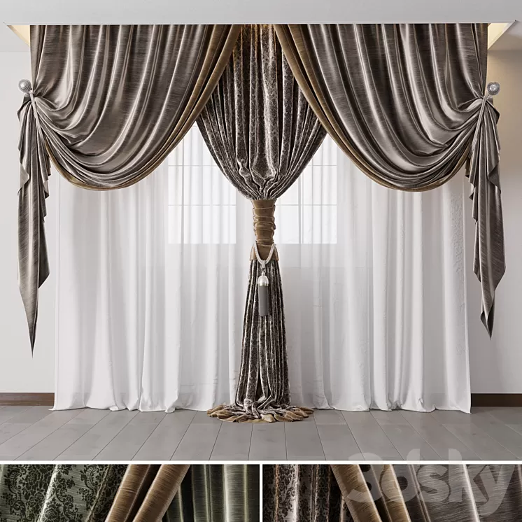 Classic curtains 02 3D Model Classic curtains 02 3D Model