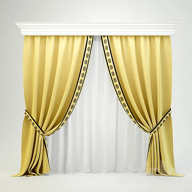 Classic curtains 3D Model Classic curtains 3D Model