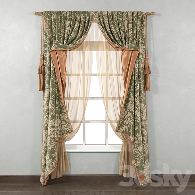 Classic curtains 3D Model Classic curtains 3D Model