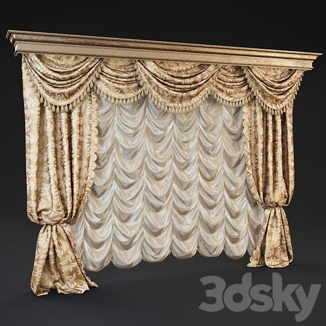 Classic curtains 3D Model