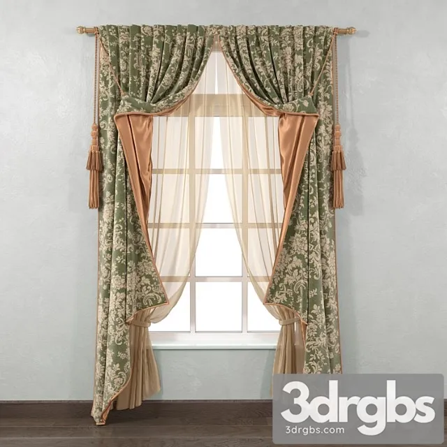 Classic curtains 3D Model Download