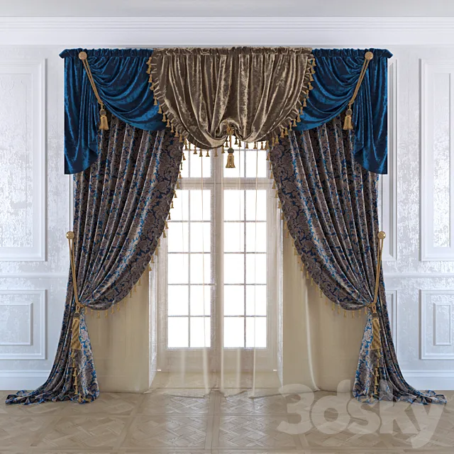 Classic curtains 3D Model