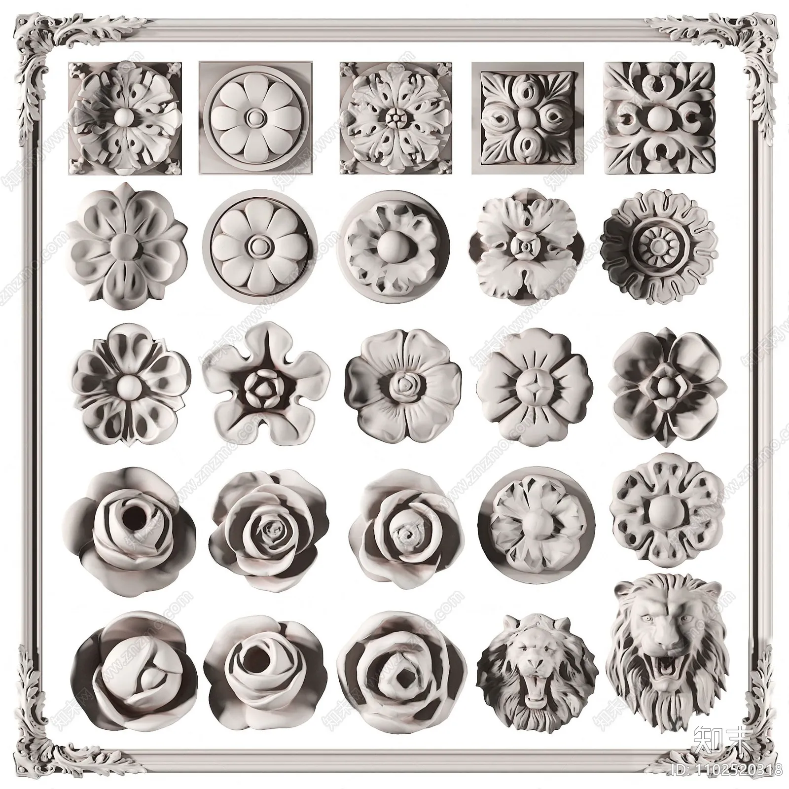 Classic Detail 3D Models – Plaster 3D – 002 Classic Detail 3D Models – Plaster 3D – 002