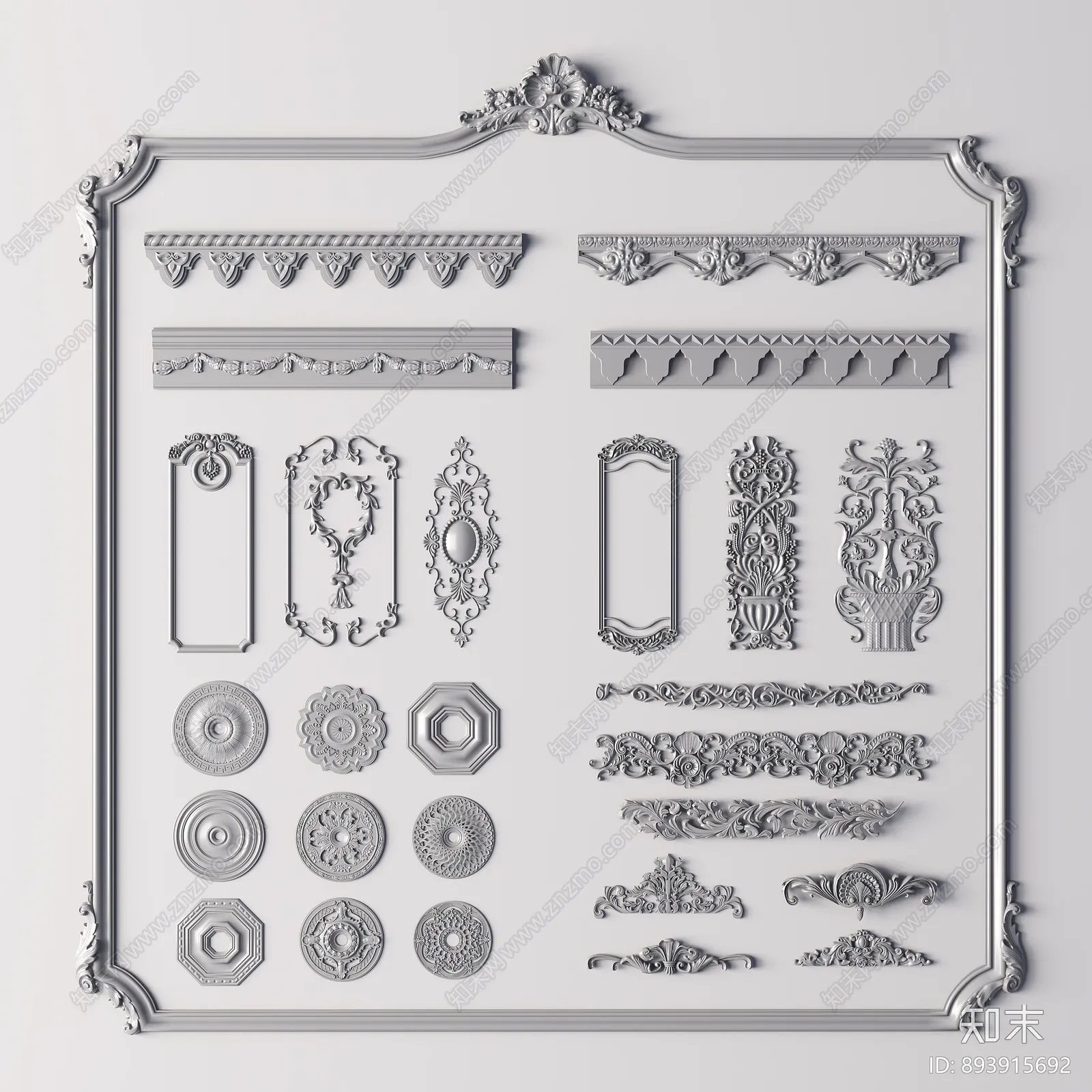 Classic Detail 3D Models – Plaster 3D – 003 Classic Detail 3D Models – Plaster 3D – 003