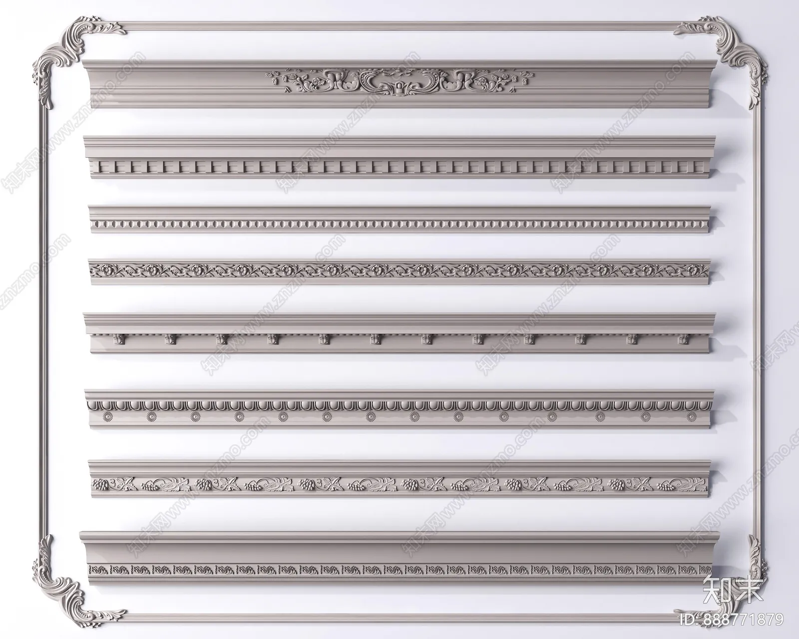 Classic Detail 3D Models – Plaster 3D – 009 Classic Detail 3D Models – Plaster 3D – 009