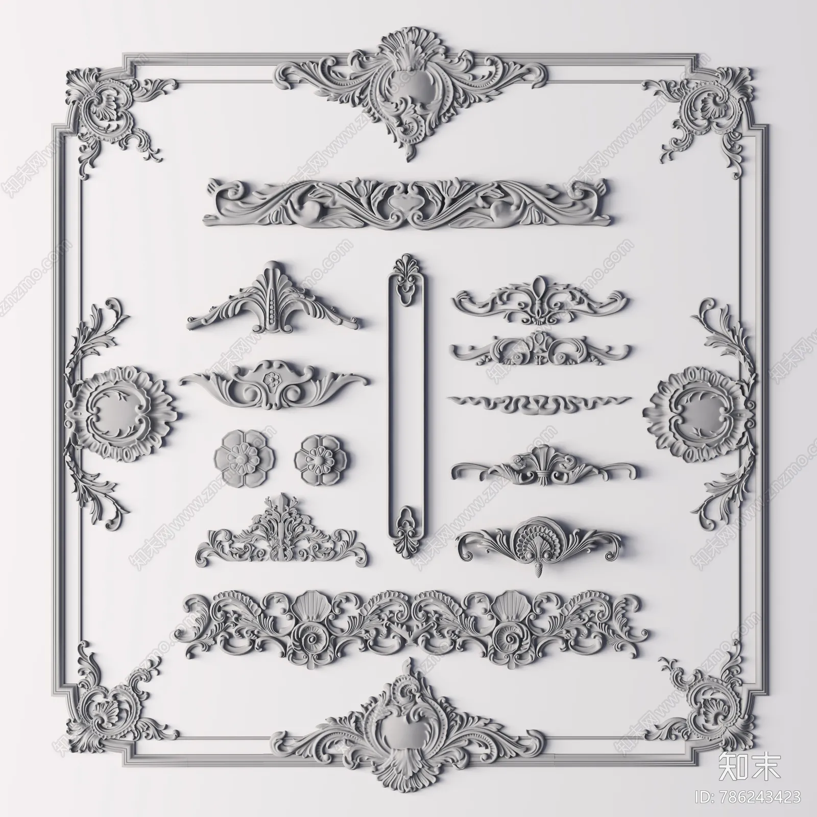 Classic Detail 3D Models – Plaster 3D – 014 Classic Detail 3D Models – Plaster 3D – 014