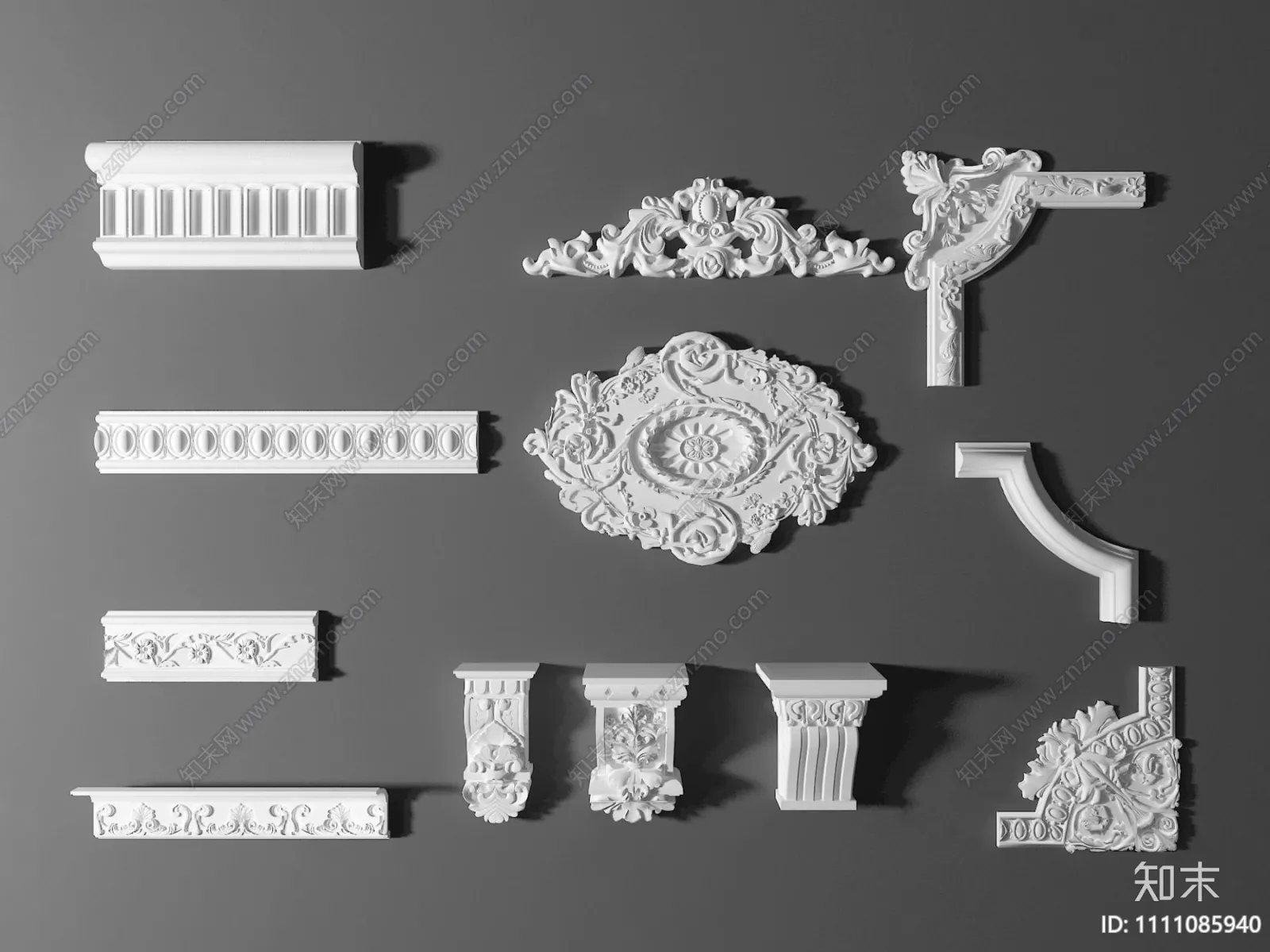 Classic Detail 3D Models – Plaster 3D – 017 Classic Detail 3D Models – Plaster 3D – 017