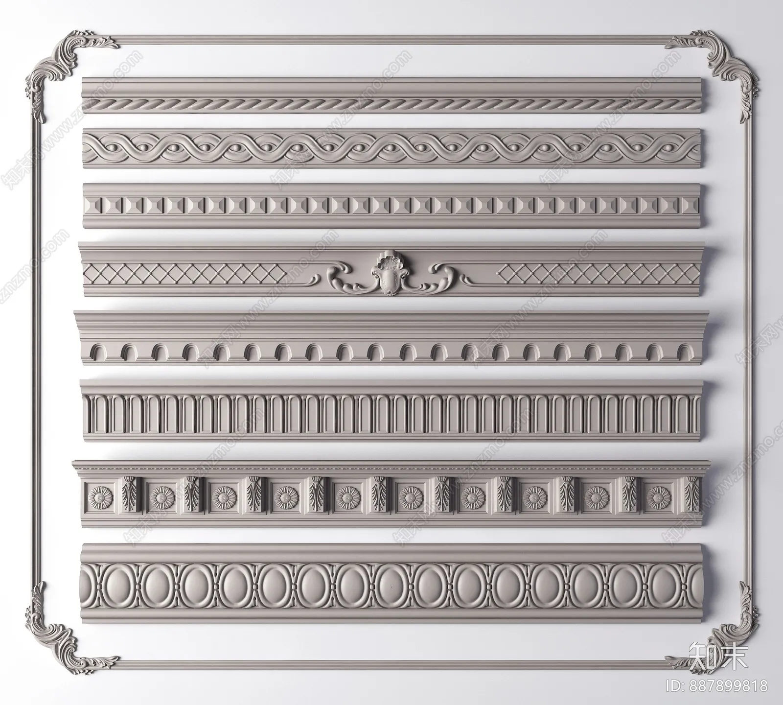 Classic Detail 3D Models – Plaster 3D – 021 Classic Detail 3D Models – Plaster 3D – 021