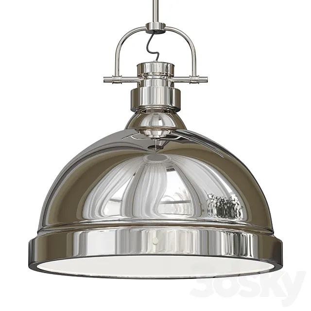 CLASSIC DOME SHADE PENDANT LIGHT WITH ROD 3D Model