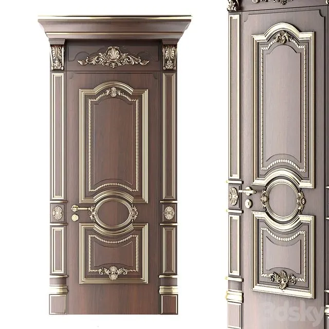 Classic door Barocco 2 3D Model