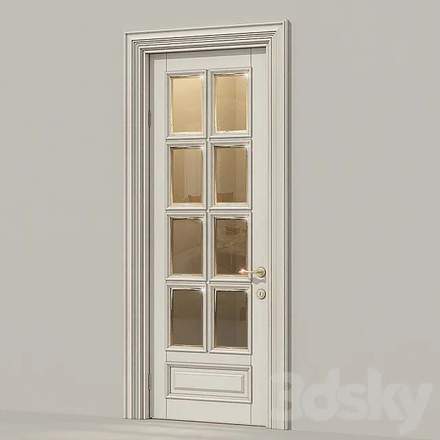 Classic door. glass 3DModel