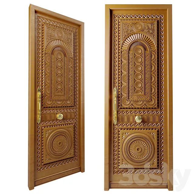 Classic Door N03 3D Model