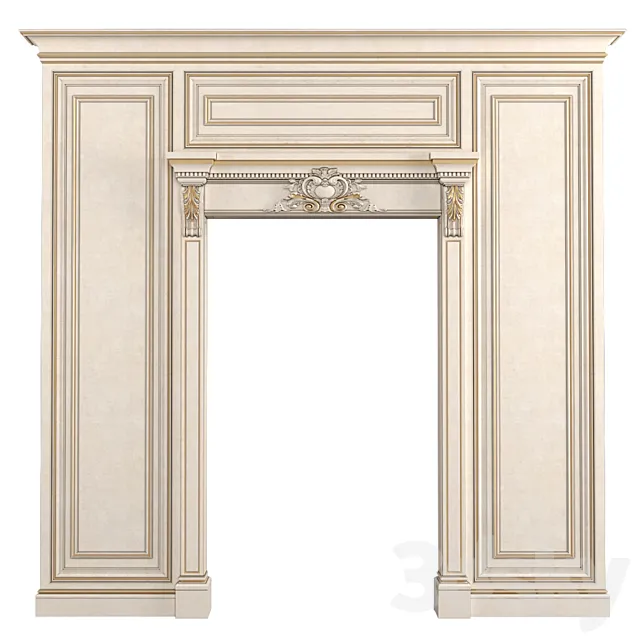 Classic Door Portal. Wall Panels.Arched Opening 3DModel