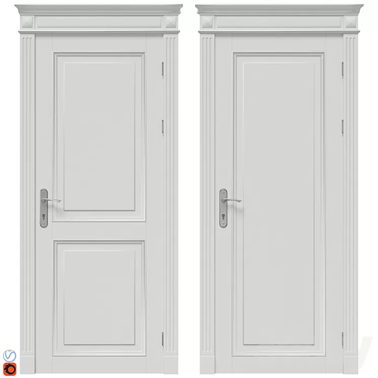 Classic door set 03 3D Model