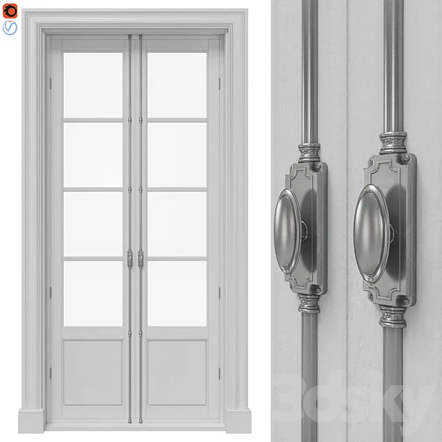 Classic doors with cremones 3DModel