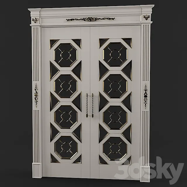 Classic double door 3D Model