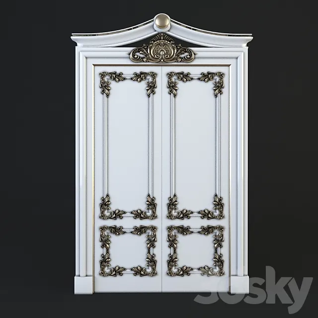 Classic double door 3D Model