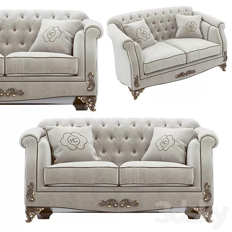 Classic double sofa Carpanese 3D Model