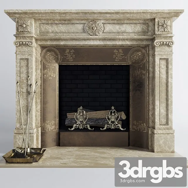 Classic fireplace 2 3D Model Download