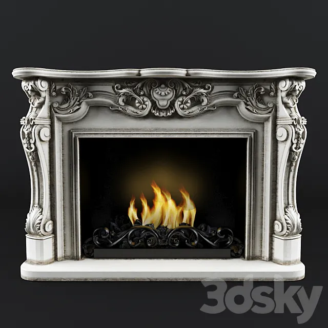 Classic Fireplace 3D Model