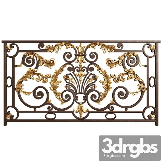 Classic Forging Wrought Iron Railing 3D Model Download