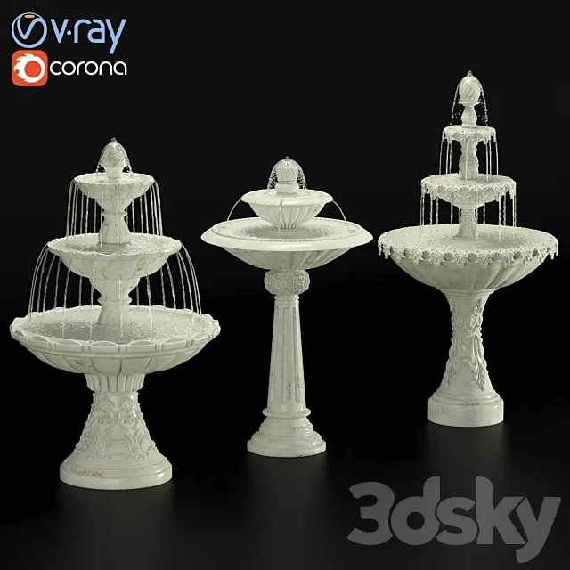 Classic Fountain Collection 3D Model