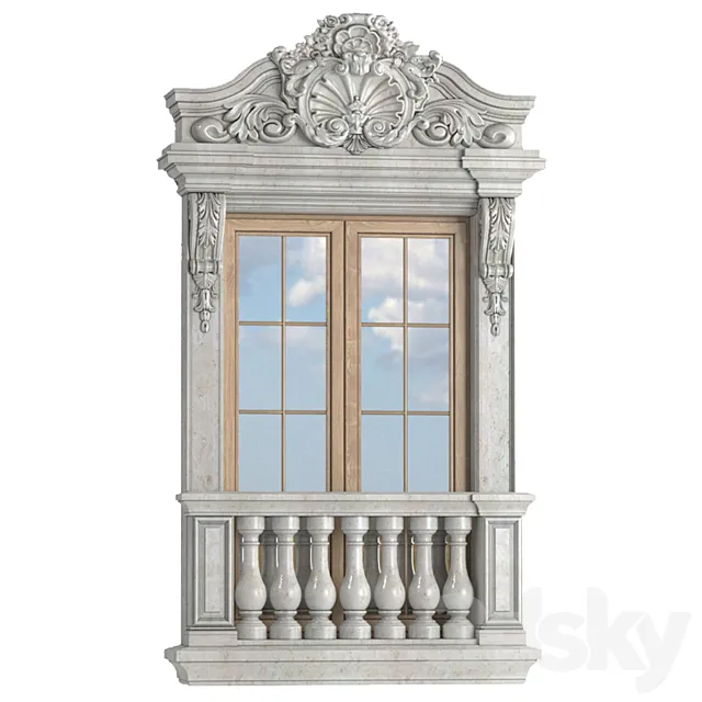 Classic frame window 3D Model