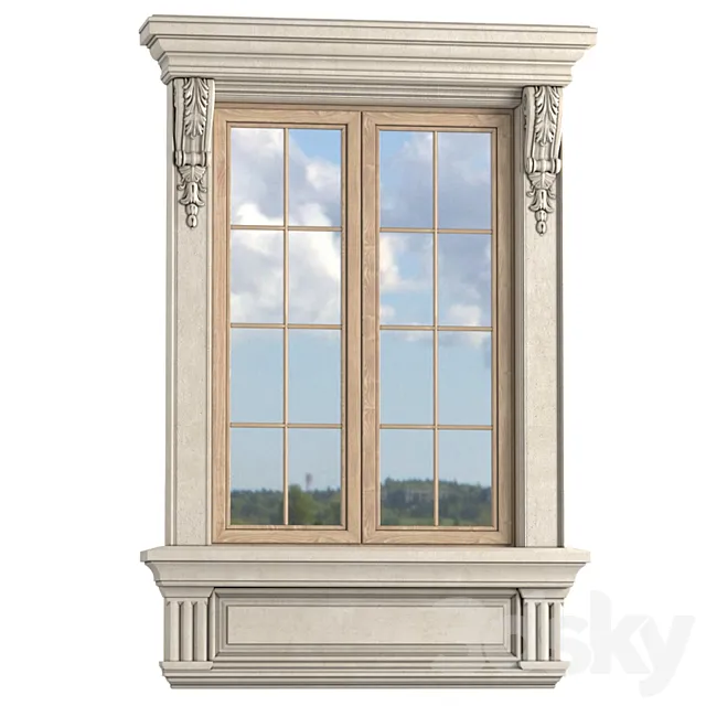 Classic frame window trim 3D Model