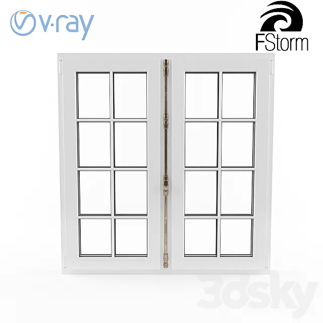 Classic French Window 3D Model