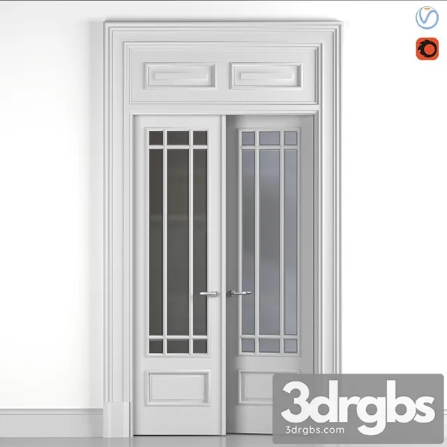 Classic glass door 8 3D Model Download