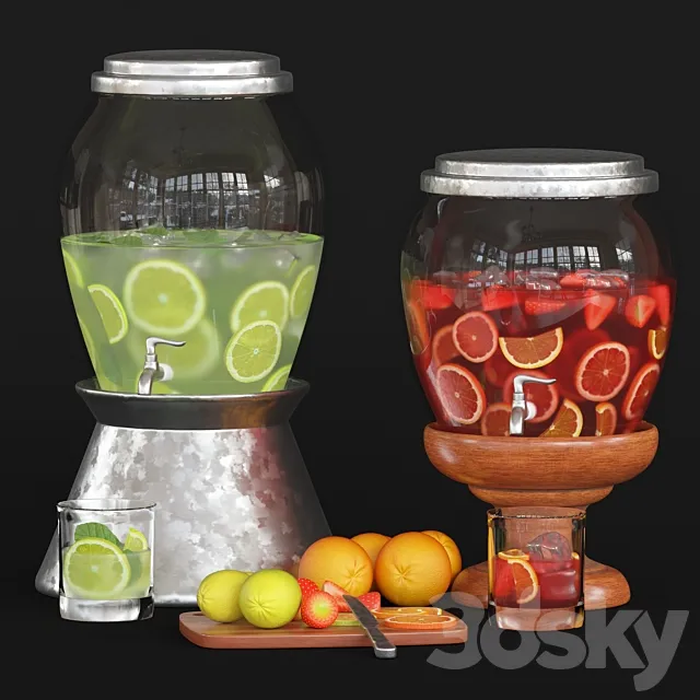 classic glass drink dispenser 3D Model