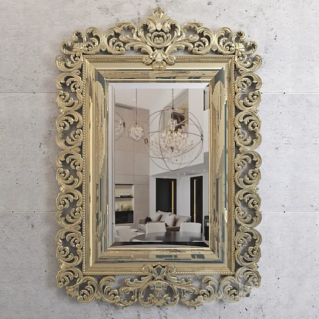 Classic gold mirror 3D Model