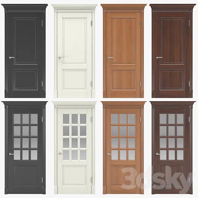 Classic interior doors 02 3D Model