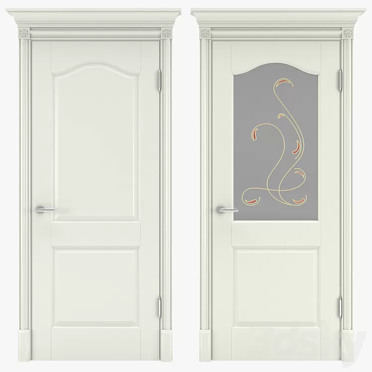 Classic interior doors 07 3D Model