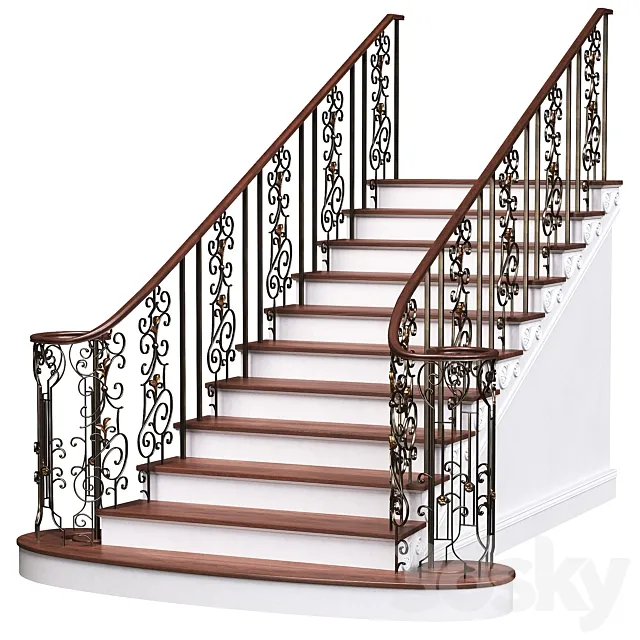 Classic interior stairs 3D Model