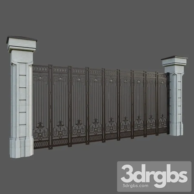 Classic Iron Fence 3D Model Download