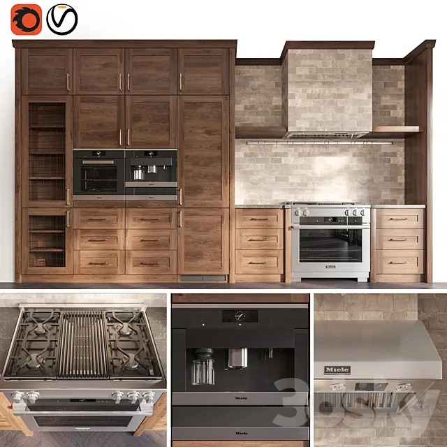 Classic Kitchen set03 3D Model Classic Kitchen set03 3D Model