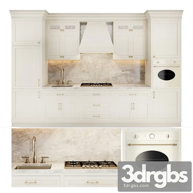 Classic kitchen with appliances 3D Model Download