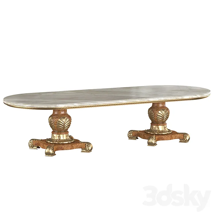 Classic large dining table with marble top. Dinner table classic 3D Model Free Download Classic large dining table with marble top. Dinner table classic 3D Model Free Download