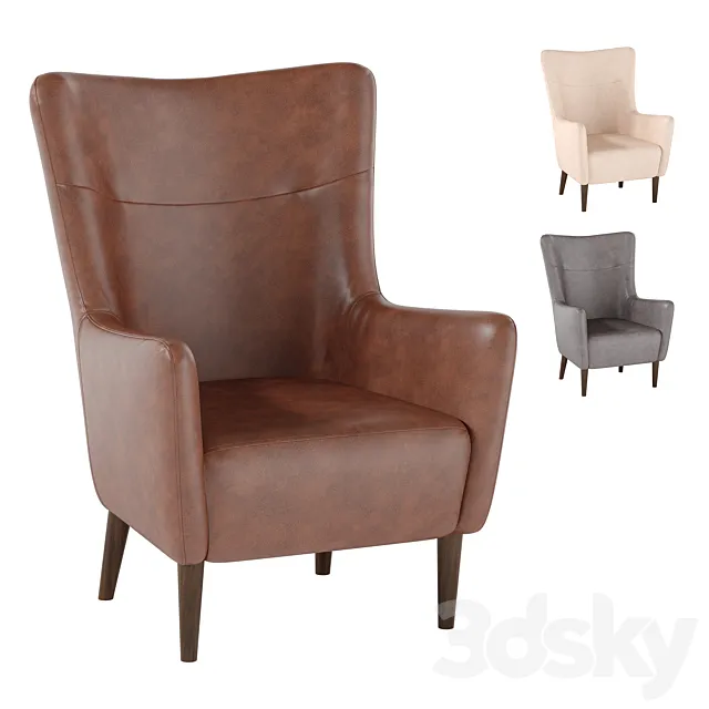 classic leather lounge chair 3D Model classic leather lounge chair 3D Model