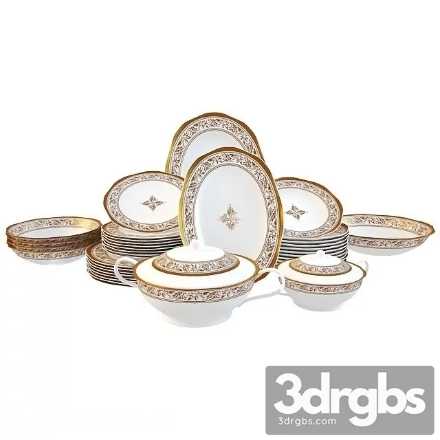 Classic Luxury Plate Set 3D Model Download