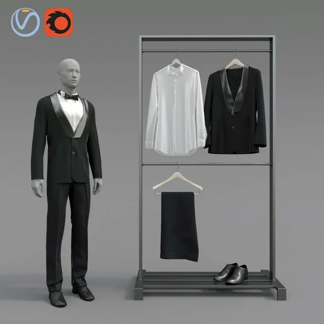 Classic male tuxedo 3D Model