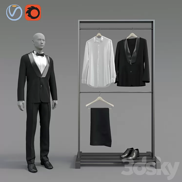 Classic male tuxedo 3D Model Classic male tuxedo 3D Model