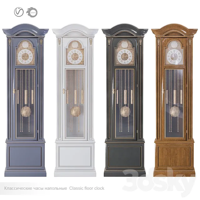 Classic Mechanical Grandfather Clock # 1 3DModel Classic Mechanical Grandfather Clock # 1 3DModel