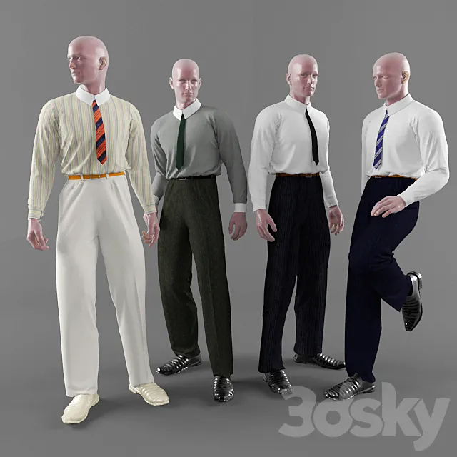 Classic men’s clothing 3D Model