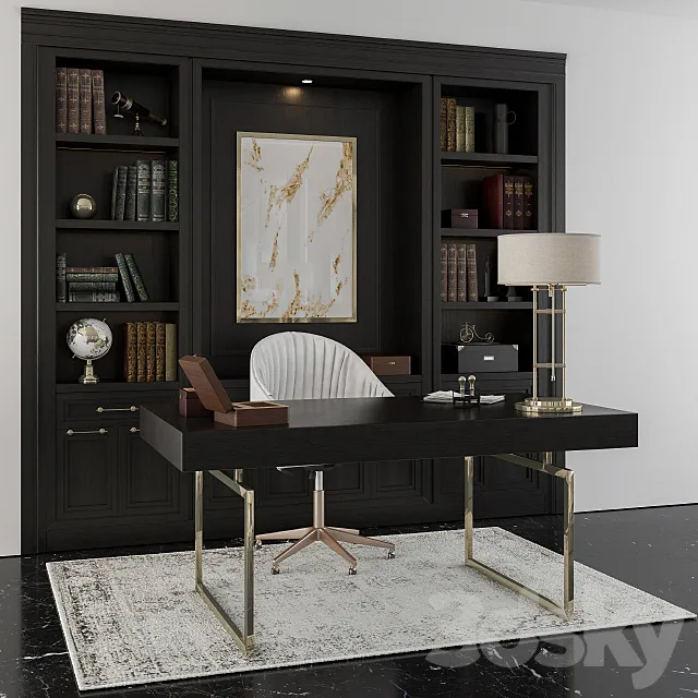 classic office furniture boss room 3DModel