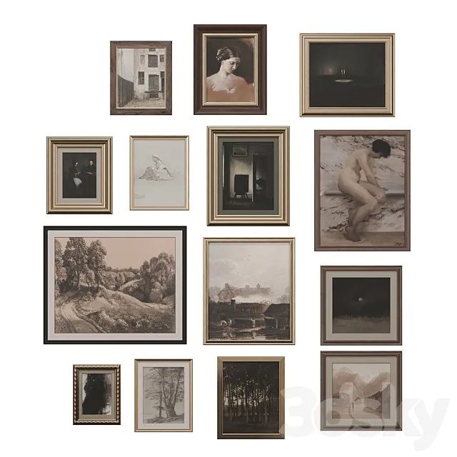 Classic paintings set 31 3D Model