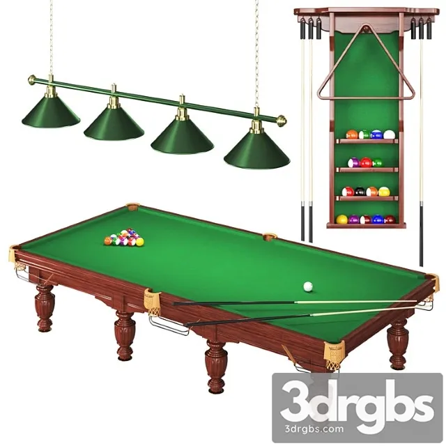 Classic pool table 3D Model Download